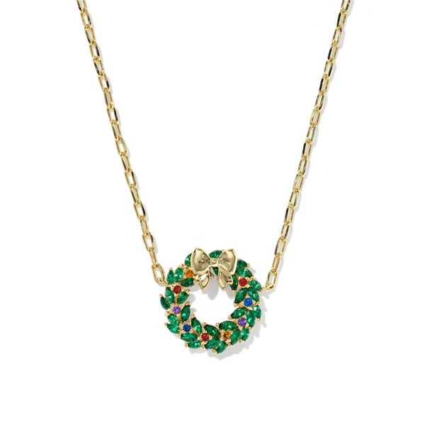 Wreath Short Pendant Necklace - Gold/Multi Mix Vaughan's Jewelry Edenton, NC