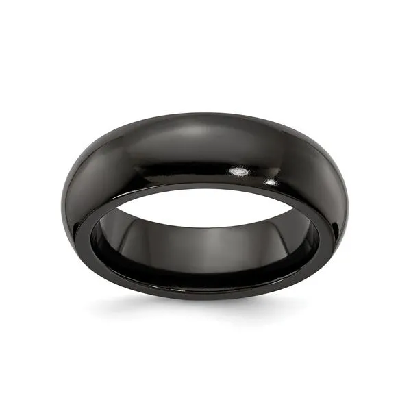 10, Titanium Black Ti Domed 7mm Comfort- Fit Band - Edward Mirell  (MADE IN USA) Vaughan's Jewelry Edenton, NC