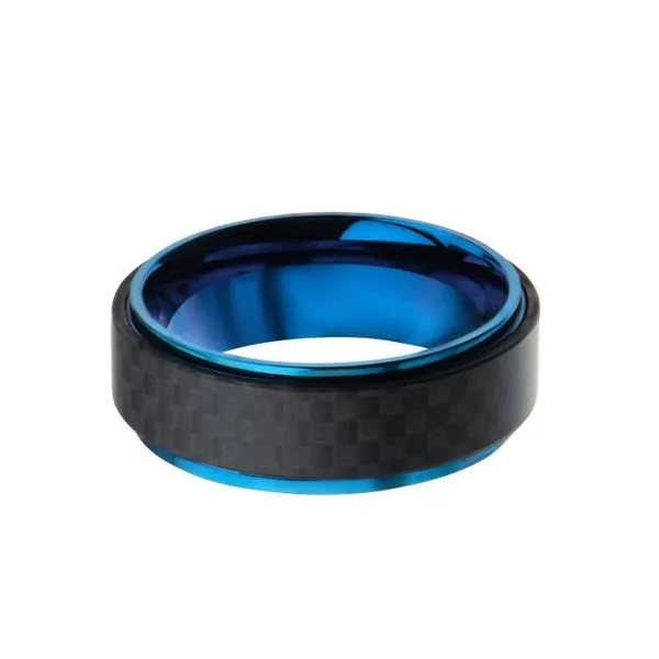 11, Stainless Steel Blue Solid Carbon Fiber Ring Vaughan's Jewelry Edenton, NC