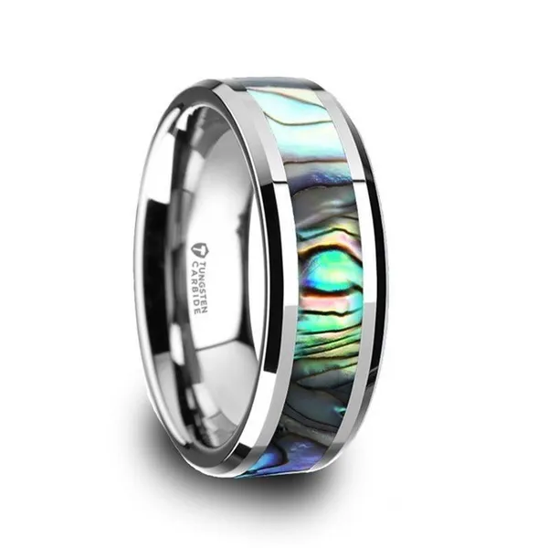 9.5, 8mm Maui Tungsten MOP Inlay Ring Vaughan's Jewelry Edenton, NC