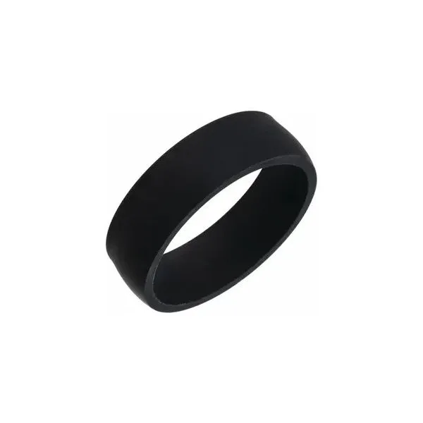 10, 7mm Black Silicone Dome Comfort-Fit Band Vaughan's Jewelry Edenton, NC