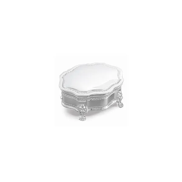 Silver-plated Princess Victorian Footed Jewelry Box Vaughan's Jewelry Edenton, NC