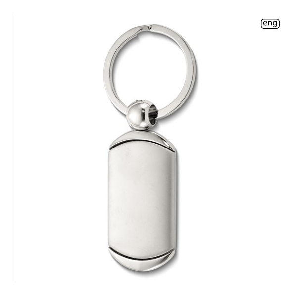 Nickel-plated Polished and Satin Engravable Key Ring Vaughan's Jewelry Edenton, NC