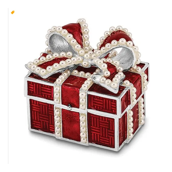 EXCITEMENT Faux Pearl Red Gift Box Trinket Box Vaughan's Jewelry Edenton, NC