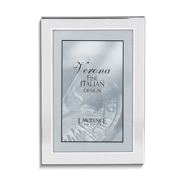 Silver-tone Brushed with Polished Edges 4x6 Metal Photo Frame Vaughan's Jewelry Edenton, NC