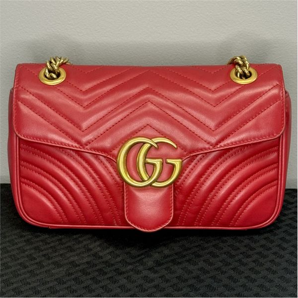 Gucci GG Red Medium Marmont Shoulder Bag (Preowned, Final Sale) Vaughan's Jewelry Edenton, NC