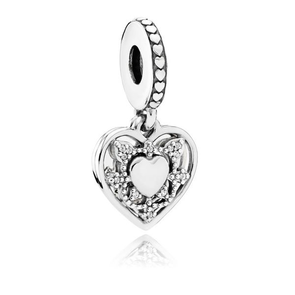 My Wife Always Heart Dangle Charm, Clear CZ  -- RETIRED -- Vaughan's Jewelry Edenton, NC