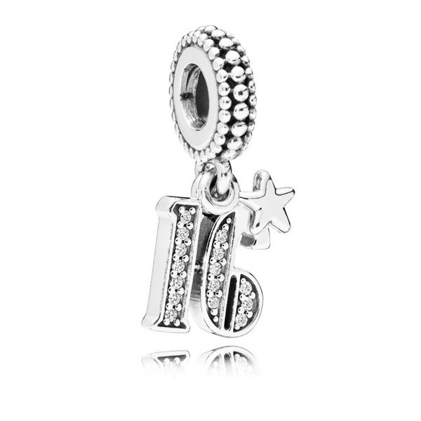 16th Celebration Dangle Charm, Clear CZ Vaughan's Jewelry Edenton, NC