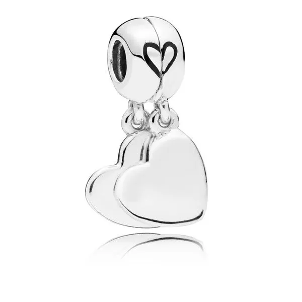 Mother & Son Heart Split Dangle Charm, Black Enamel Vaughan's Jewelry Edenton, NC