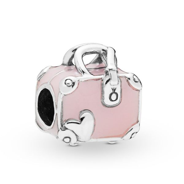 Travel Bag Charm, Pink Enamel Vaughan's Jewelry Edenton, NC