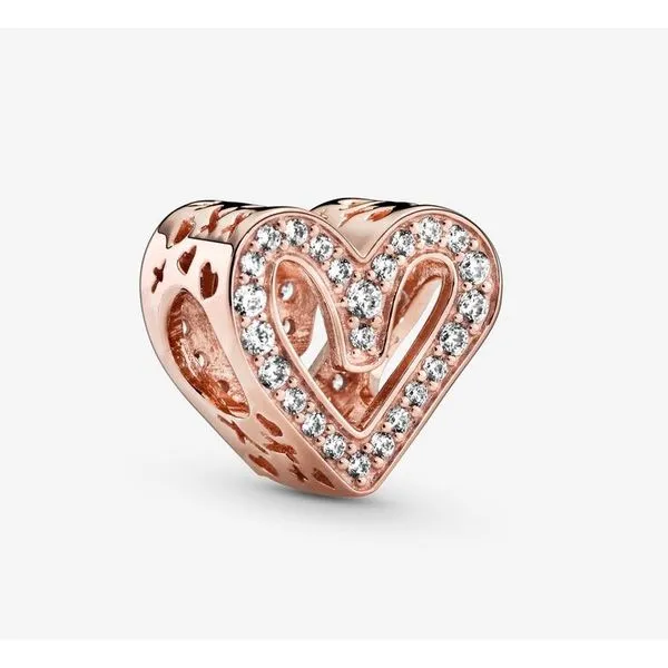 RGP Sparkling Freehand Heart, Clear CZ Charm Vaughan's Jewelry Edenton, NC