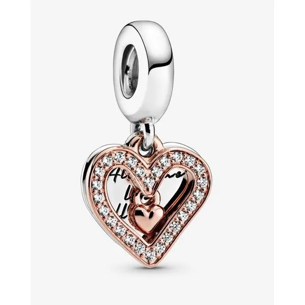 RGP Sparkling Freehand Heart Dangle, Clear CZ Charm Vaughan's Jewelry Edenton, NC