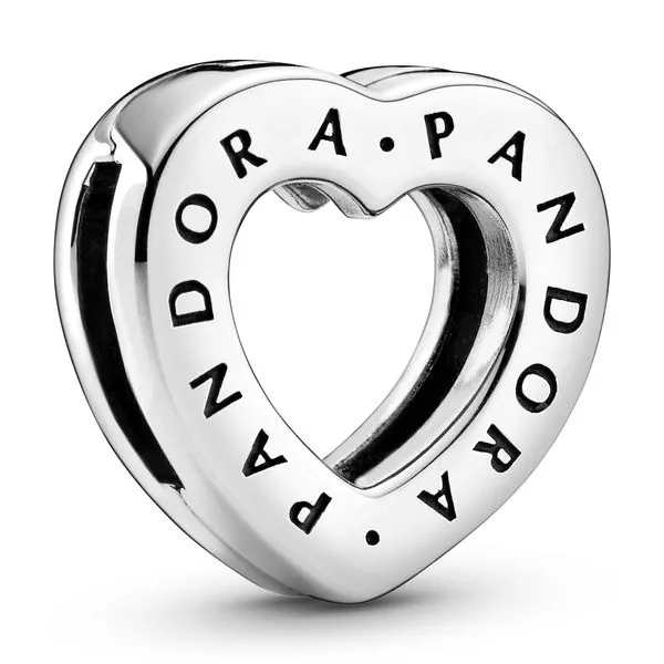 Pandora Logo Heart  --  Reflexions -- RETIRED Charm Vaughan's Jewelry Edenton, NC