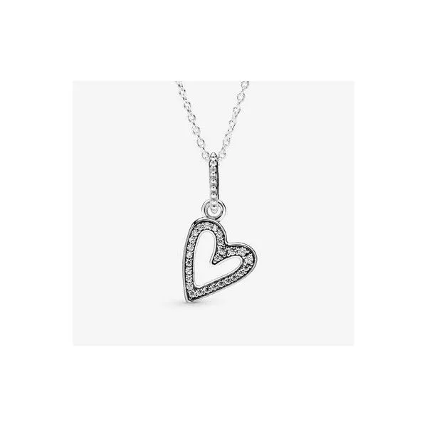 Pandora 398688C01 Necklace Heart Love Free Hand Silver Pendant 19.7