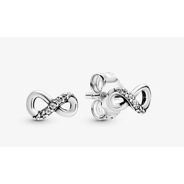 Sparkling Infinity Studs, Clear CZ Vaughan's Jewelry Edenton, NC