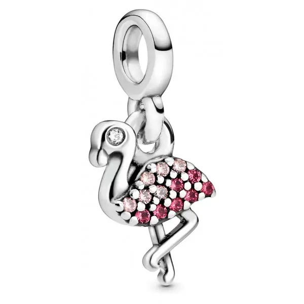Pandora Me, My Pink Flamingo, Cerise Crystal & Multi-Colored CZ Charm Mini Vaughan's Jewelry Edenton, NC