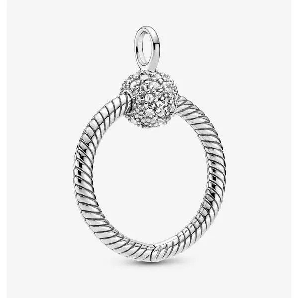 Pandora Moments Small Pave' O Pendant, Clear CZ -- RETIRED Vaughan's Jewelry Edenton, NC