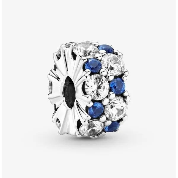 SS Sparkling Clip Charm, Blue Crystal & Clear CZ Vaughan's Jewelry Edenton, NC