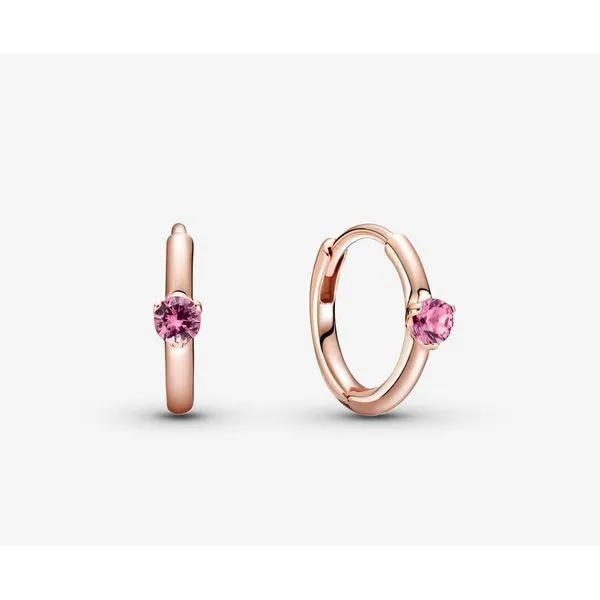 RGP Solitaire Huggie Hoops, Pink Crystal  -- RETIRED -- Earrings Vaughan's Jewelry Edenton, NC