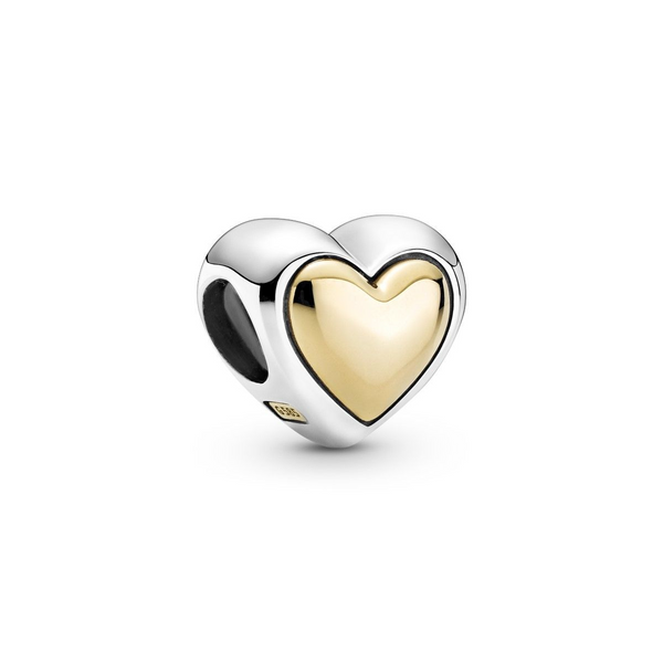 Domed Golden Heart Charm, w/ Gold -- RETIRED Vaughan's Jewelry Edenton, NC