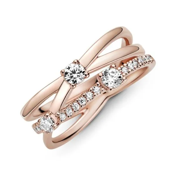 7.5, RGP Sparkling Triple Band, Clear CZ Ring Vaughan's Jewelry Edenton, NC