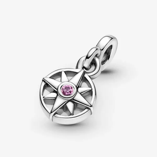 Pandora Me, My Compass, Cerise Crystal -- RETIRED Charm Min Vaughan's Jewelry Edenton, NC