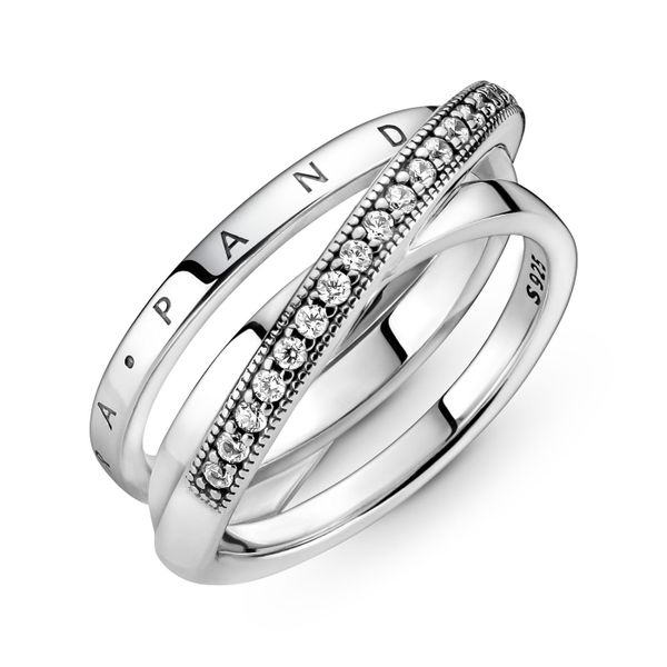 9, Crossover Pave' Triple Band Ring, Clear CZ Vaughan's Jewelry Edenton, NC