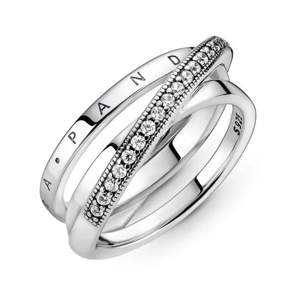 7, Crossover Pave' Triple Band Ring, Clear CZ Vaughan's Jewelry Edenton, NC