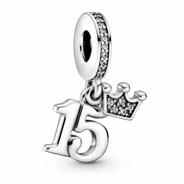 15th Birthday Dangle Charm, Clear CZ Vaughan's Jewelry Edenton, NC