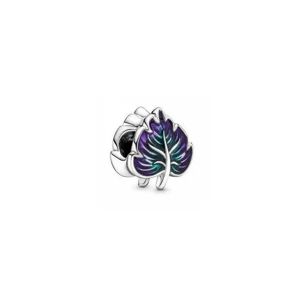 Purple & Green Leaf Charm, Purple & Green Enamel Vaughan's Jewelry Edenton, NC