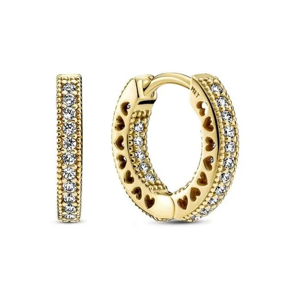 YGP Pave' Heart Hoops, Clear CZ Earrings Vaughan's Jewelry Edenton, NC