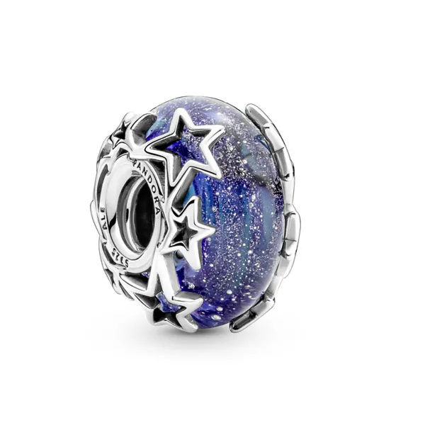 Galaxy Blue & Star Murano Charm Vaughan's Jewelry Edenton, NC