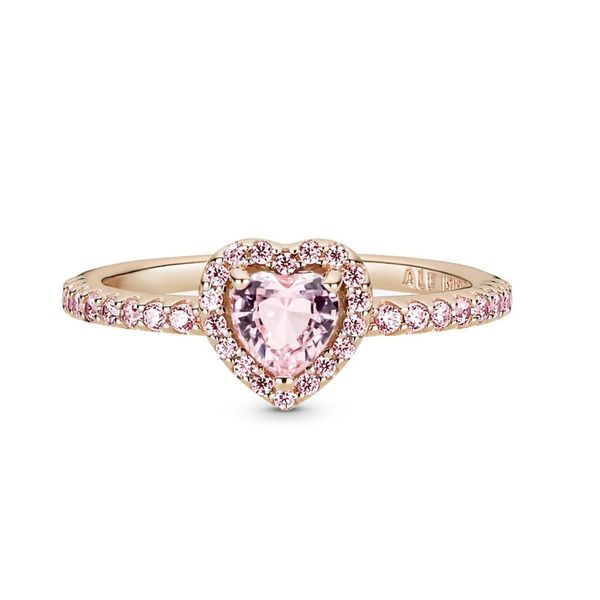 5, RGP Sparkling Elevated Heart, Pink CZ & Crystals Ring Vaughan's Jewelry Edenton, NC