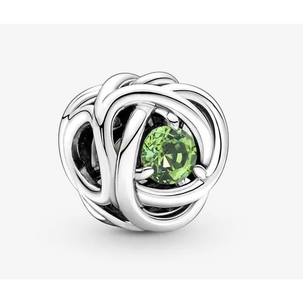Spring Green Eternity Circle Charm, Green Crystal  --  August Vaughan's Jewelry Edenton, NC