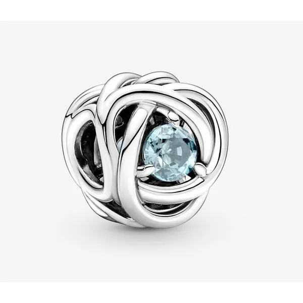 Sea Aqua Blue Eternity Circle Charm, Blue Crystal  --  March Vaughan's Jewelry Edenton, NC