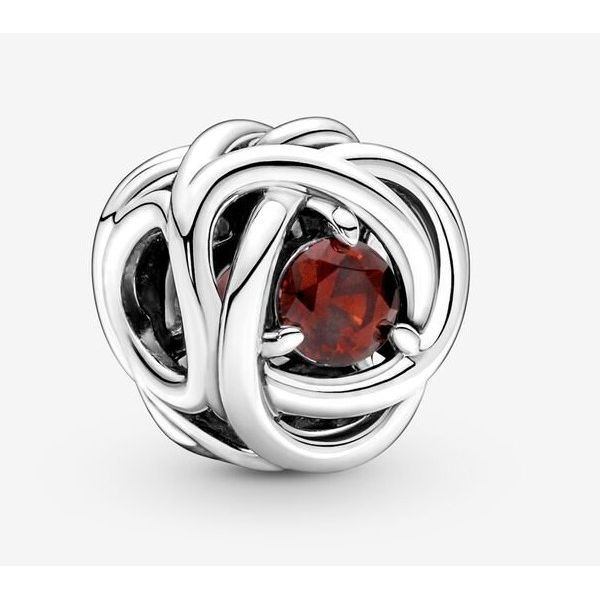 Red Eternity Circle Charm, Red Crystal  --  January Vaughan's Jewelry Edenton, NC