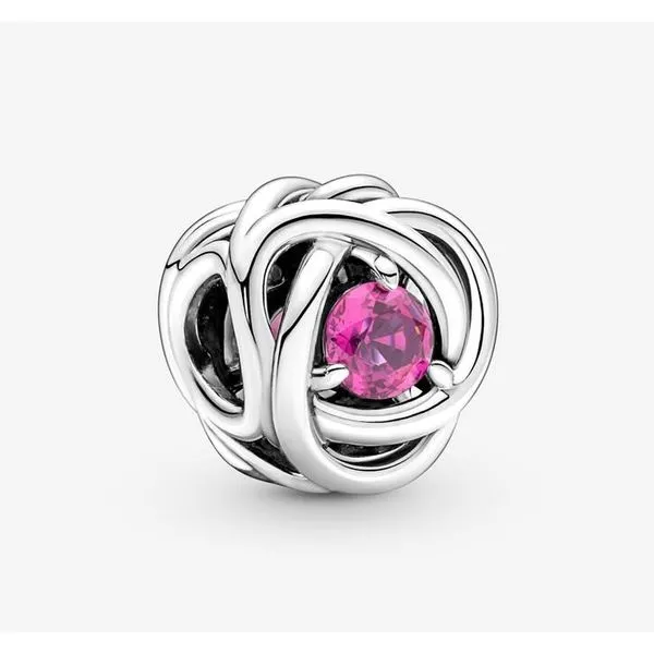 Pink Eternity Circle Charm, Pink Crystal  --  October Vaughan's Jewelry Edenton, NC