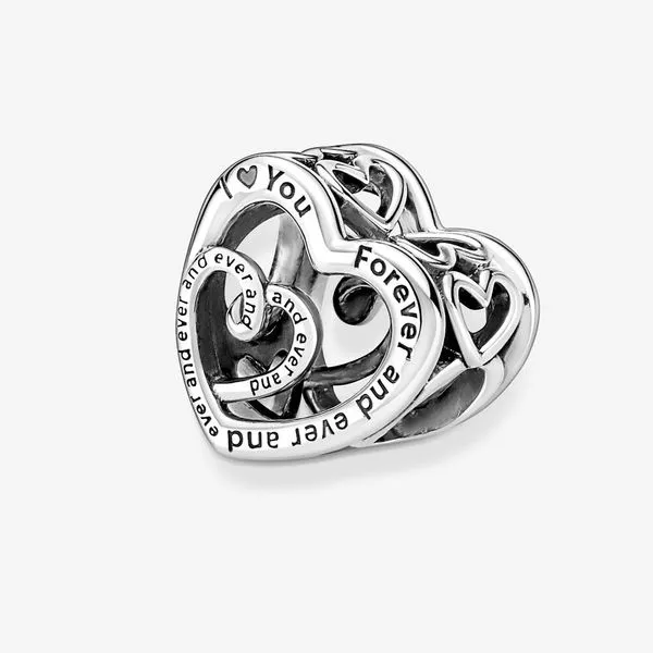 Entwined Infinite Hearts Charm Image 2 Vaughan's Jewelry Edenton, NC
