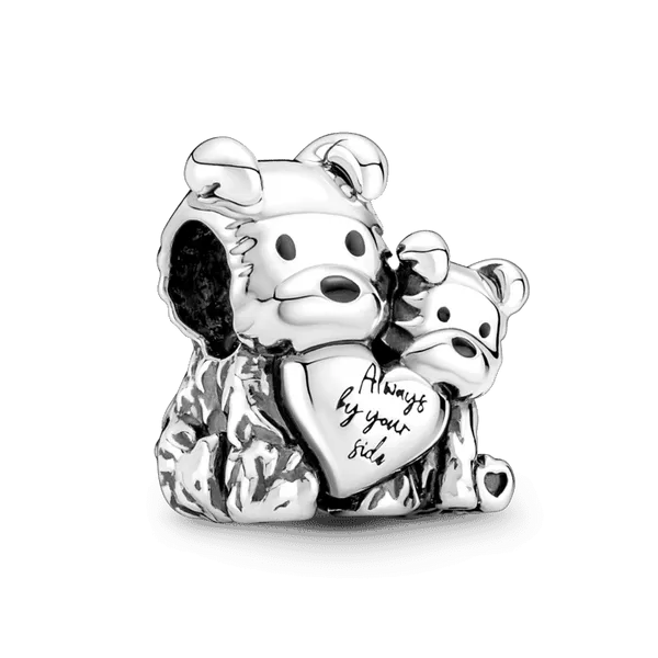 Mother & Puppy Love, Black Enamel Charm --- RETIRED Vaughan's Jewelry Edenton, NC