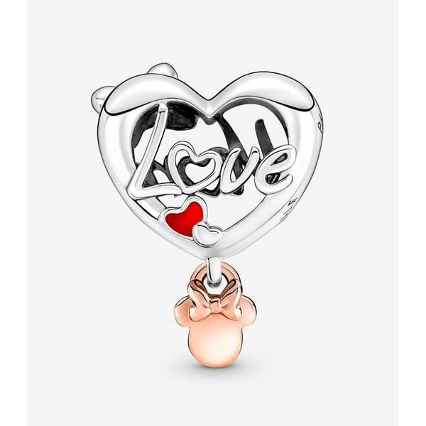 RGP Disney, Minnie Mouse Mom Heart, Red Enamel --RETIRED Charm Image 2 Vaughan's Jewelry Edenton, NC