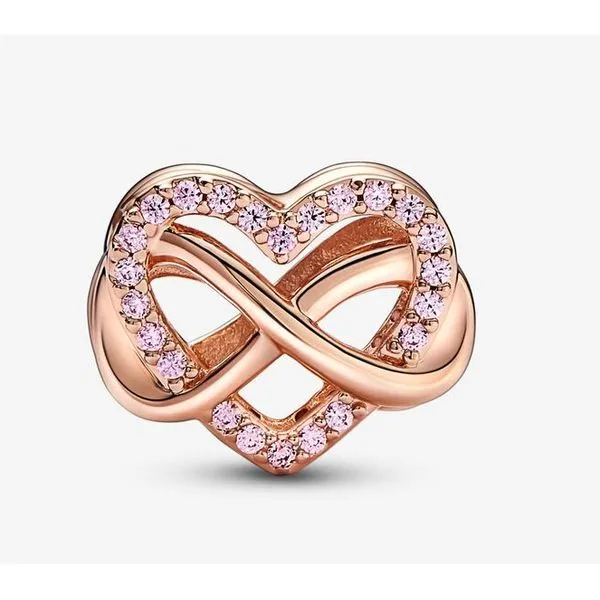 RGP Family Infinity Red Heart Charm, Pink CZ Vaughan's Jewelry Edenton, NC