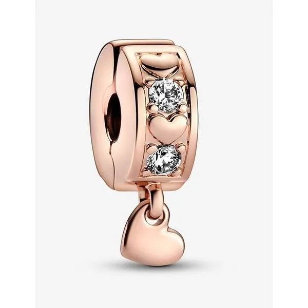 RGP Inifinite Hearts Sparkling Dangle Clip, Clear CZ Charm Vaughan's Jewelry Edenton, NC