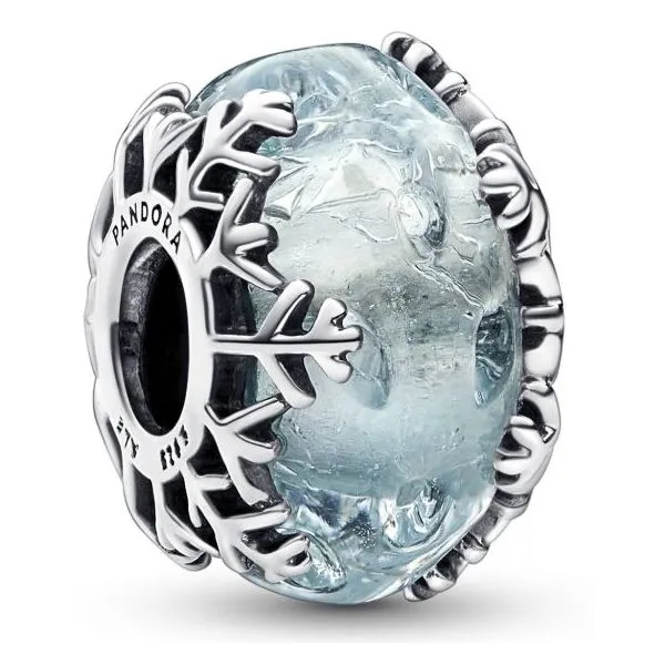 Winter Blue Snowflake Murano Charm Vaughan's Jewelry Edenton, NC