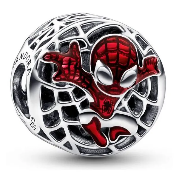 Marvel Spider Man Soaring City, Red Enamel Charm Vaughan's Jewelry Edenton, NC
