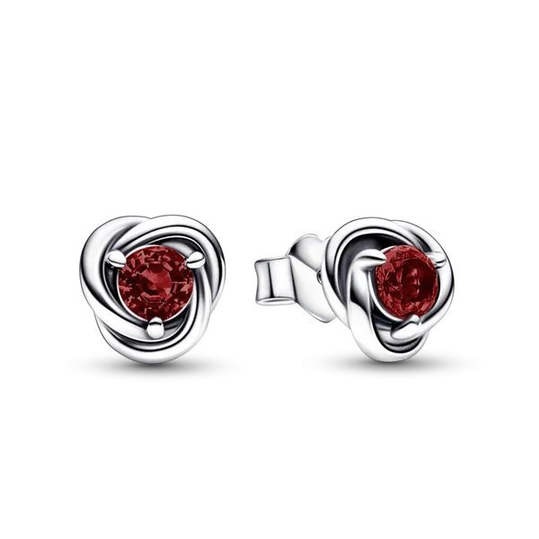 Red Eternity Circle Studs, Red Crystal - January Vaughan's Jewelry Edenton, NC