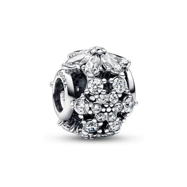 Sparkling Herbarium Cluster Round Charm, Clear CZ Charm Vaughan's Jewelry Edenton, NC