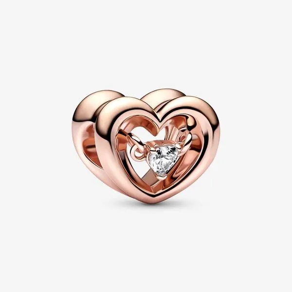 RGP Radiant Heart & Floating Stone, Clear CZ Charm Vaughan's Jewelry Edenton, NC