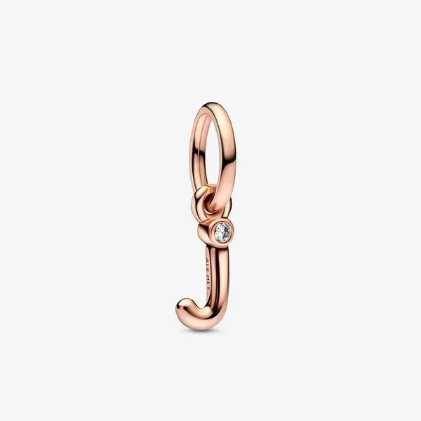 RGP Letter j Script Alphabet Dangle, Clear CZ Charm Vaughan's Jewelry Edenton, NC