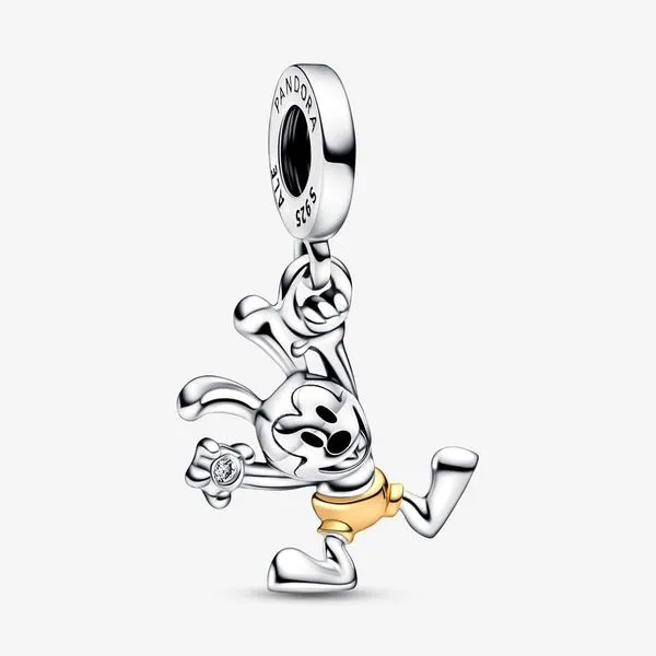 YG Disney 100th Anniversary Oswald Dangle, Black Enamel & Lab Created Diamond Charm Vaughan's Jewelry Edenton, NC