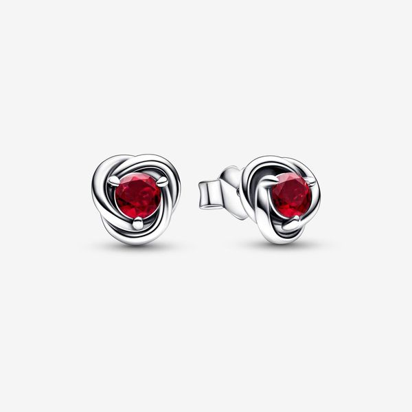 True Red Eternity Circle Studs, Red Crystal - July Vaughan's Jewelry Edenton, NC